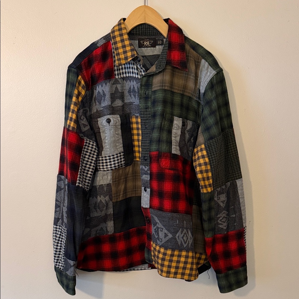 Ralph Lauren Double Rl Patchwork Button Down Size… - image 1